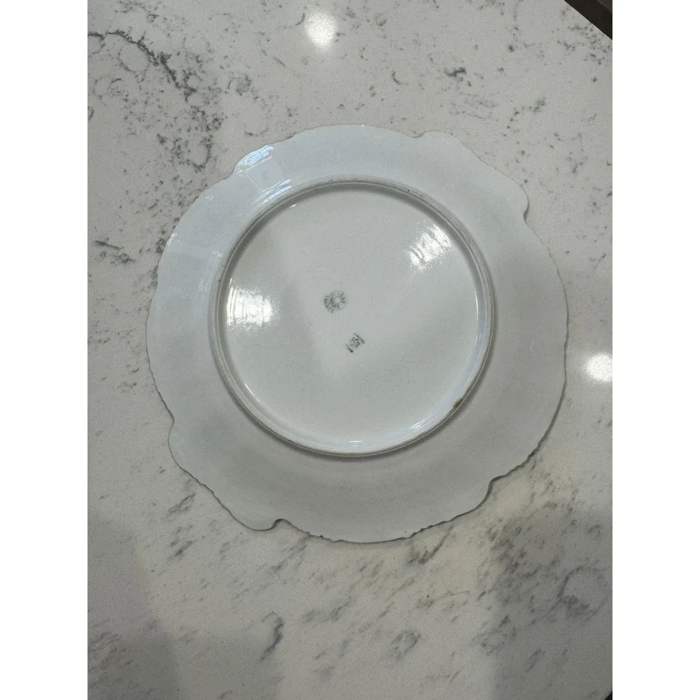 Antique LS&S‎ Limoges Porcelain Plate with Snowflake Design Gold Rim